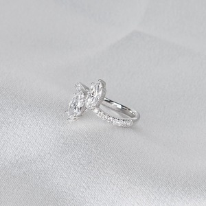 แหวนเพชรทรงมาร์คีส์เพาะเลี้ยงในห้องปฏิบัติการ น้ำหนัก 1.20 กะรัต ทอง 14K แหวนหมั้นเรียบหรู แหวนเพชรเจ้าสาว ดีไซน์มินิมอล เครื่องประดับอัญมณีชั้นดี - Product Image 4