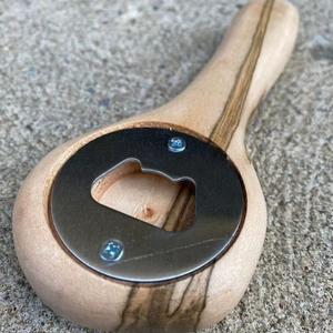 Ouvre-bouteille en bois avec poignée en bois, ouvre-boîte en acier inoxydable, logo personnalisé pour la bière - Product Image 1