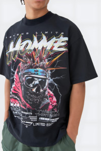Camiseta Blanca de Algodón para Hombre, Personalizada, 220G, Peso Pesado, Manga Corta, Holgada, Estilo Oversize, Hombros Caídos, Estilo Urbano - Product Image 2