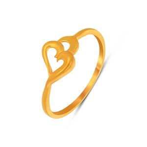 Anillo de Oro Luminoso con Diseño de Corazones Entrelazados, Acabado Dorado, Ajustable, Romántico, para Mujer, Venta al Por Mayor - Product Image 1