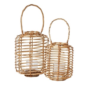 Rustic Natural <b>Bamboo</b> Rattan Lantern Handmade Home Decoration Vietnam Woven Candle Holder <b>Lamp</b> <b>Shade</b> Handle Other Candle Holders - Product Image 6
