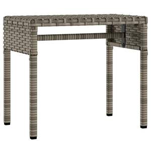 2-Piece Gray Poly <b>Rattan</b> Sun <b>Loungers</b> with Canopies and Table Durable Outdoor Furniture - Product Image 5