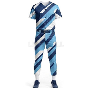 Uniforme de baseball moderne personnalisé, jersey en polyester respirant à boutons intégraux, pantalon assorti, design entièrement sublimé, pour joueurs sportifs - Product Image 5