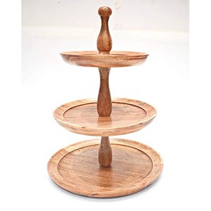 Sheesham <b>Wood</b> 3-Tier Wedding Cake Stand - Handcrafted Wholesale Display Riser - Product Image 2