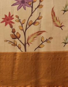 Sari en soie de moutarde Banarasi traditionnel KV avec tissu Zari et blouse non cousue pour les fêtes - Product Image 6