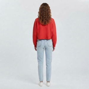 Sudadera Corta para Mujer, Manga Larga, Cuello Redondo, Informal, Suave y Cómoda para Uso Diario, Ropa Personalizada - Product Image 2