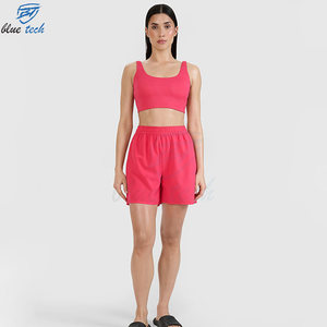 Custom Plus Size Women's 2-Piece Gym Fitness Set Quick Dry Crop Top & Running Shorts with Front Logo for Yoga Workout Activewear - Product Image 1