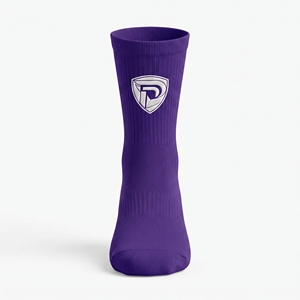 Chaussettes de sport fines violettes à logo intégré, séchage rapide, antidérapantes, tricotées pour le basketball, pour adultes, tenue de sport estivale - Product Image 1