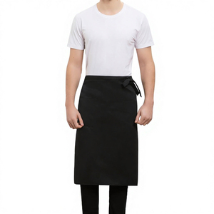 Delantal de cocina de lona de algodón personalizado para chef, restaurante, cocina, con bolsillos duraderos para trabajo y detección de agujas, OEM - Product Image 1
