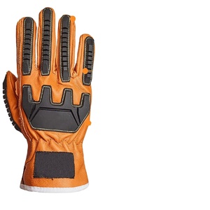 Cuir de chèvre robuste TPR impact Champ pétrolifère Construction industrielle étanche gréeur de travail de sécurité gant de conduite en cuir - Product Image 5