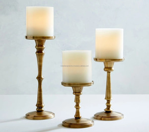 เชิงเทียนตกแต่งโลหะทองเหลืองเครื่องใช้บนโต๊ะอาหารหรูหรา & โคมไฟสำหรับบ้านวันคริสต์มาสและห้องนั่งเล่นขวดโหลเทียนประเภทอื่น - Product Image 1