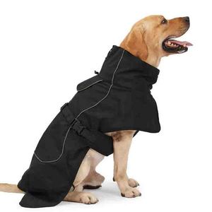 Veste pour chien d'automne et d'hiver, douce, chaude, réfléchissante, imperméable, en jean, classique, coupe-vent, pour les aventures en plein air et le suivi - Product Image 2