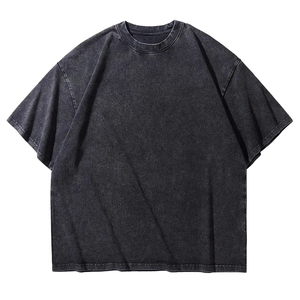 Camisetas de Hombre, Lavadas, Oversize, Cuello Redondo, Color Sólido, 320g, Algodón Grueso, Unisex, Lisas, con Logotipo Personalizado, Estilo Urbano, Corte Holgado, Alta Calidad - Product Image 1