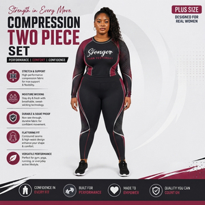 Ensemble de compression 2 pièces pour femme, manches longues, vêtements de sport, rashguard, legging imprimé, tenue de yoga, fitness, ensemble de compression 2 pièces - Product Image 2