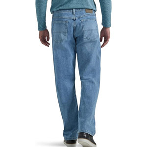 Pantalones Vaqueros Clásicos para Hombre, Corte Relajado, 5 Bolsillos, Cómodos, Elásticos, de Mezclilla de Algodón, Casuales, Duraderos y a la Moda - Product Image 3