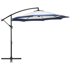 Ombrellone a braccio laterale blu navy da 3 metri con manovella, ideale per terrazze, giardini, piscine e ristoranti - Product Image 1