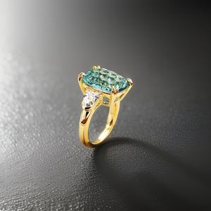 Bague en argent sterling 925 plaqué or 14 carats avec saphir blanc certifié IGI, bijoux faits à la main pour femmes, pour les occasions de fête - Product Image 5