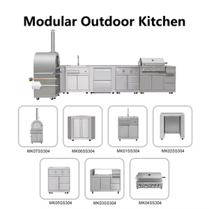 Dapur Luar Ruangan Stainless Steel Laris Manis, Tahan Guncangan, Dingin Saat Disentuh, untuk Kabinet Modular Luar Ruangan - Product Image 5