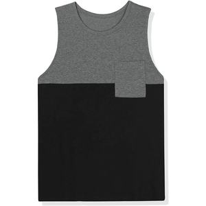 Camiseta Deportiva de Verano para Hombre, sin Mangas, con Bloques de Color, para Entrenamiento al Aire Libre, con Bolsillo - Product Image 1