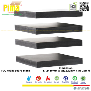 Lightweight 25mm Black PVC WPC <b>Foam</b> Board Sheet 0.6 G/cm3 Density Anti-Termite Core for Advertising Boards - Product Image 2