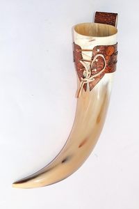 Cuerno de Buey Auténtico de Gran Tamaño, Estilo Vikingo, Simple, Personalizado, de Forma Natural, con Funda de Cuero, para Cerveza, Vino, Estilo Náutico - Product Image 5