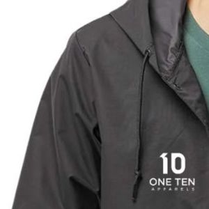 Men's Hooded Water Resistant Windbreaker Jacket Lightweight <b>Coaches</b> Outerwear with Full Zip for Outdoor Activities Training - Product Image 5