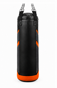 Saco de Boxeo Resistente QST de Cuero PU, Saco de Boxeo Colgante Negro y Naranja con Cierre de Cremallera Duradero para Adultos - Product Image 2