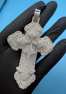 Colgante de cruz de moissanita, plata de ley 925, cruz de Jesús, colgante religioso cristiano para mujeres y hombres, regalos de Bapistam - Product Image 6