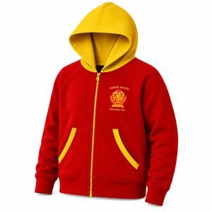 Sudadera con capucha y cremallera completa para mujer NSPDK Sorority, color marrón claro con contraste, manga larga, letras griegas bordadas, estilo casual - Product Image 4