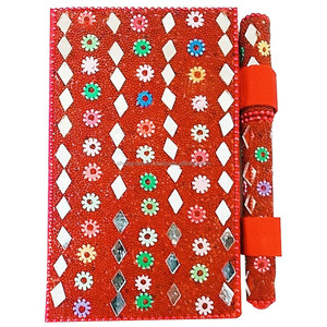Diario Étnico Indio Hecho a Mano con Cuentas de Laca y Brillo, con Bolígrafo Decorativo a Juego, Artículo de Regalo para Souvenir, Cuaderno con Cuentas - Product Image 5
