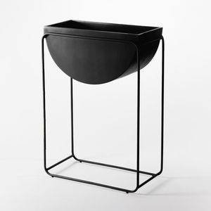 Jardinières hautes avec support, noir mat, pots amovibles pour balcon, décoration intérieure - Product Image 6