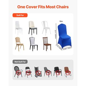 50 Fundas para Sillas de Poliéster y Spandex Azul Rey, Fundas Elásticas con Frente Plano para Bodas, Fiestas, Cenas o Banquetes - Product Image 4