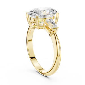 Anillo de Compromiso de Lujo en Oro de 14K con Diamante Cultivado en Laboratorio Certificado por IGI de 3CT E VS1 Corte Ovalado y Corte Baguette Lateral para Aniversario o Boda - Product Image 3