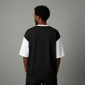 Camiseta de Hombre AFSAR SPORTS de Primera Calidad, Corte Holgado, Paneles en Contraste, 100% Algodón, Manga Corta, Cómoda, Estilo Hip Hop, 180g - Product Image 2