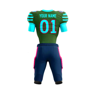 American Football Uniform Custom Made Stitched Heat-Transfer Printing Short Sleeve Anti-Bacterial Summer 100% Polyester Made - Product Image 3