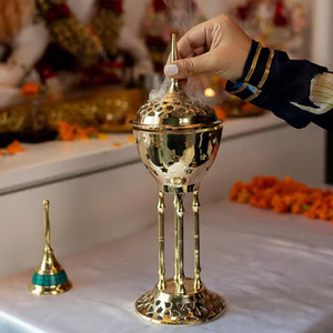 Encensoir religieux en laiton – Traditionnel, écologique, décoratif, essentiel pour la paix intérieure, les rituels, la méditation et la conscience - Product Image 4