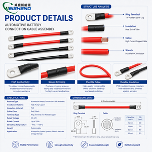 Cosses de batterie automobiles GP M8 25mm² 35mm² 16MM 2AWG 6AWG, câble de batterie de voiture, faisceau de câbles solaires en cuivre pour motos électriques - Product Image 3