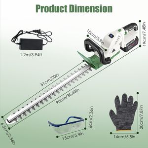 Cortasetos Eléctrico Inalámbrico de 21V con Cuchillas de Doble Acción, Diámetro de Corte de 0.6'', Recortadora Manual para Arbustos y Hierba, Producto Seguro - Product Image 5