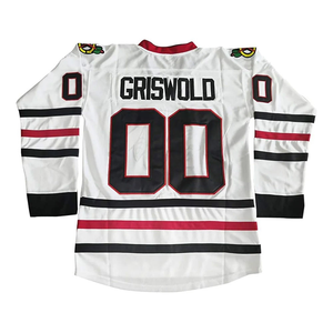 Men's White Ice Hockey Jersey V-Neck Full Sleeve Embroidered Logo Regular Fit Adult Apparel - Product Image 2