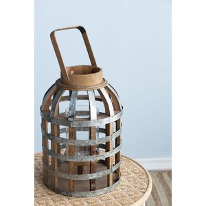 Linterna Decorativa de Madera con Asa para Interiores y Exteriores, para Hogar, Jardín y Bodas - Product Image 3