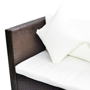 Muebles de patio de ratán sintético marrón medio con fundas extraíbles - Product Image 3
