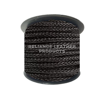 Cordons tressés en cuir 100 % pur, 8 brins, taille et couleur personnalisées, pour bracelets, projets de bricolage, accessoires de bijouterie, mode - Vente en gros