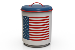<b>Set</b> of 2 American Flag Metal Food Storage Containers with Lids Airtight Freshness Preservation Kitchen Use Cylinder Shape Canes - Product Image 6