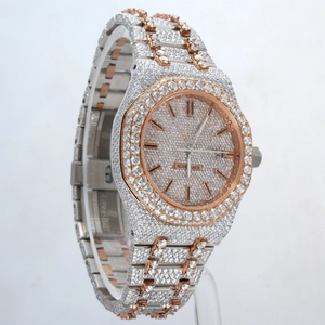 Montre de luxe personnalisée de haute qualité, sertie de diamants de laboratoire, en acier inoxydable, de la meilleure qualité, pour hommes - Product Image 5