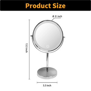8-Inch LED Makeup <b>Mirror</b> with Dimmable 3-Color <b>Lighting</b> Double Sided 1X/10X <b>Magnifying</b> Vanity <b>Mirror</b> 360 Degree Coverage - Product Image 6