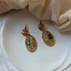 Wood Pearl Drop Earrings-Vintage Bohemian Studs for Party - Product Image 2