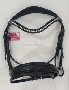Calidad profesional de cuero acolchado suave Safari Horse Brida de alta calidad Noseband Headpiece - Product Image 3