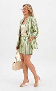 Conjunto de 3 Piezas para Mujer, Blazer Verde Sólido de Felpa, Pantalones Cortos, Sudadera con Capucha, Estilo Casual de Oficina para Invierno - Product Image 5