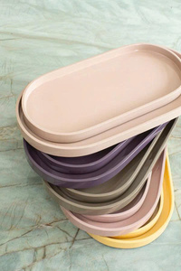 Nueva colección de bandejas decorativas ovaladas de laca en varios colores, OEM, ODM, con dimensiones y precio al por mayor. - Product Image 6