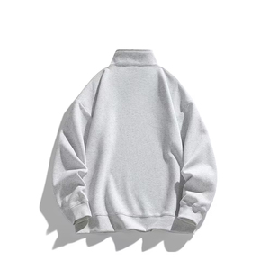 Front Logo Casual Autumn Wear <b>Half</b> <b>Zip</b> <b>Men</b> <b>Sweatshirt</b> <b>Men's</b> <b>Half</b> <b>Zip</b> <b>Sweatshirt</b> Regular Fit Cotton Pullover Solid Color - Product Image 2